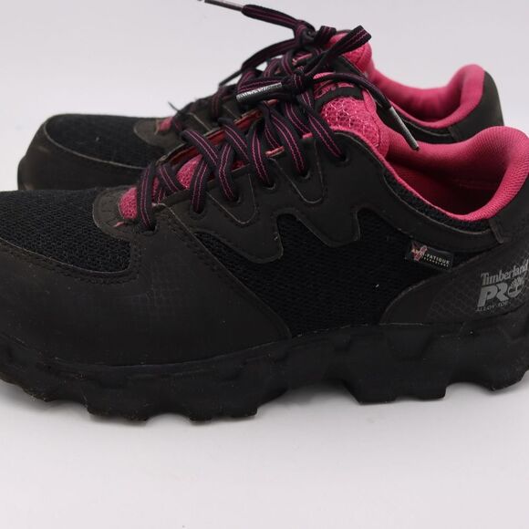 Women's Timberland PRO Powertrain Black/Pink Alloy Safety Toe Sneaker - Size 7 - Picture 7 of 16